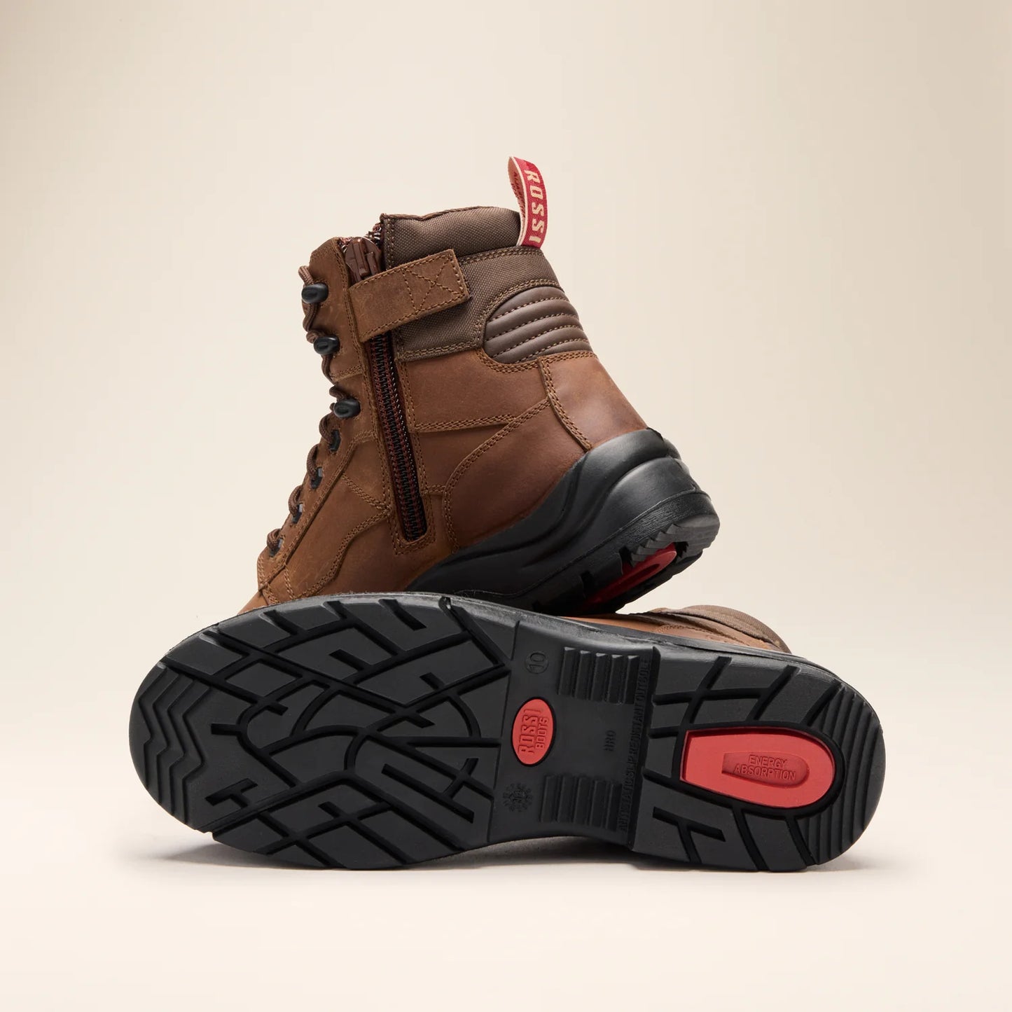 Lang Lace Up Safety Boot - Rust