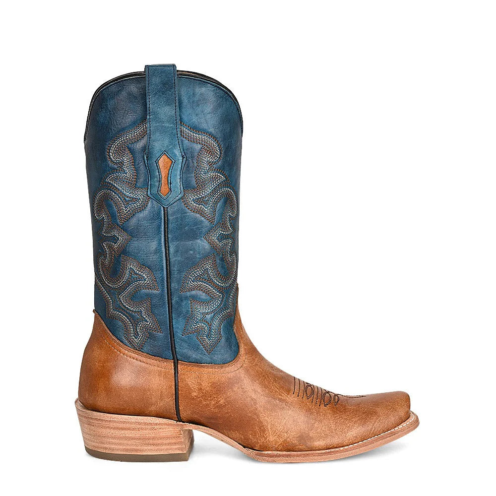 Corral Men's - Embroidery Horseman Toe - Navy Blue/Sand