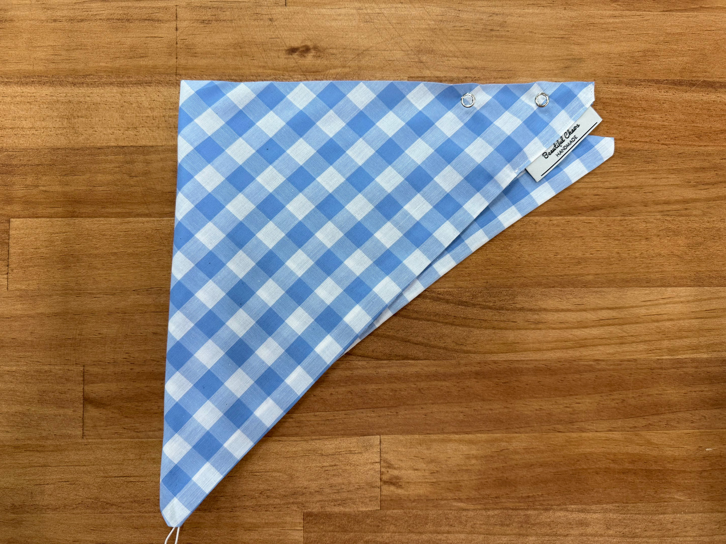 Neck Scarf - Light Blue Gingham