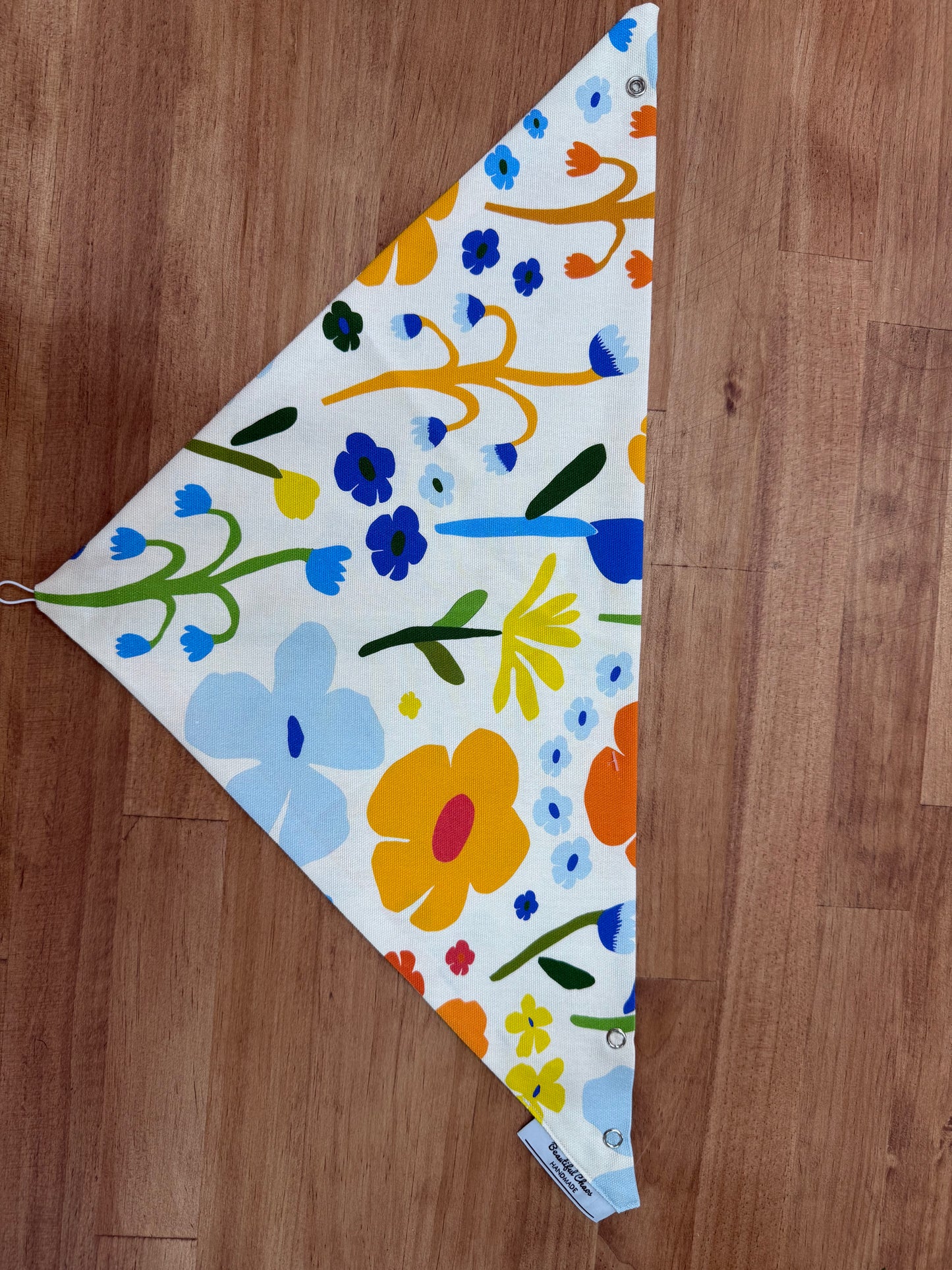 Neck Scarf - Flowers on Cream