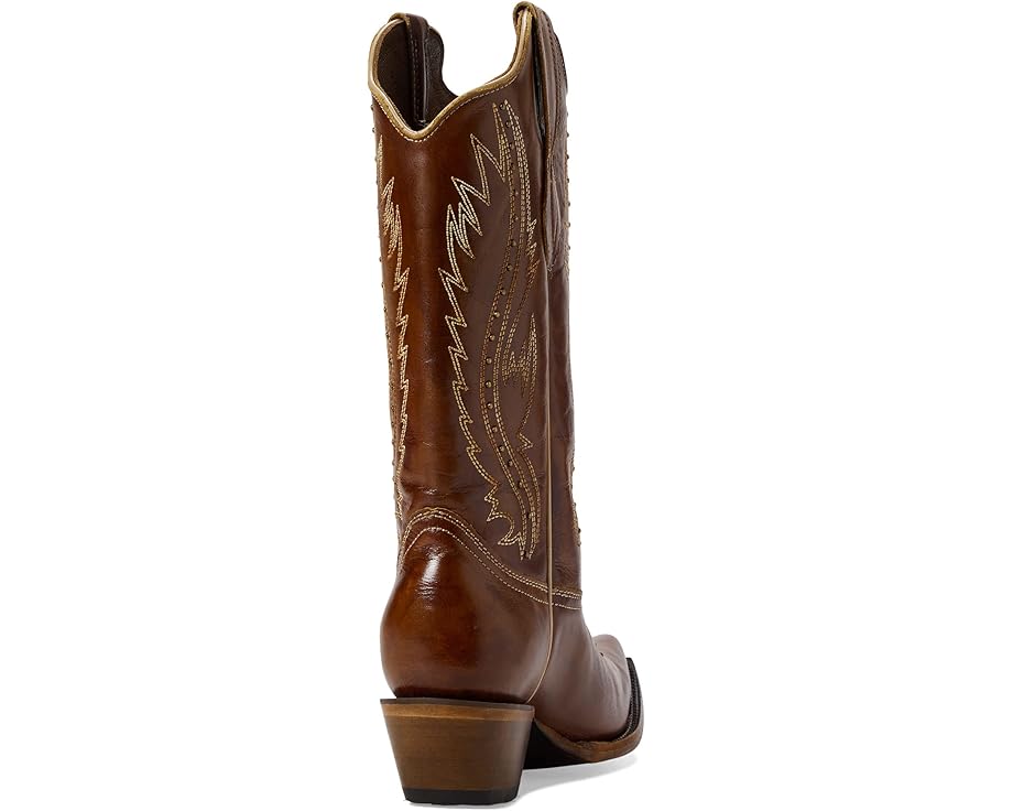 Circle G Ladie's Boot - Studs & Embroidery Snip Toe - Tan