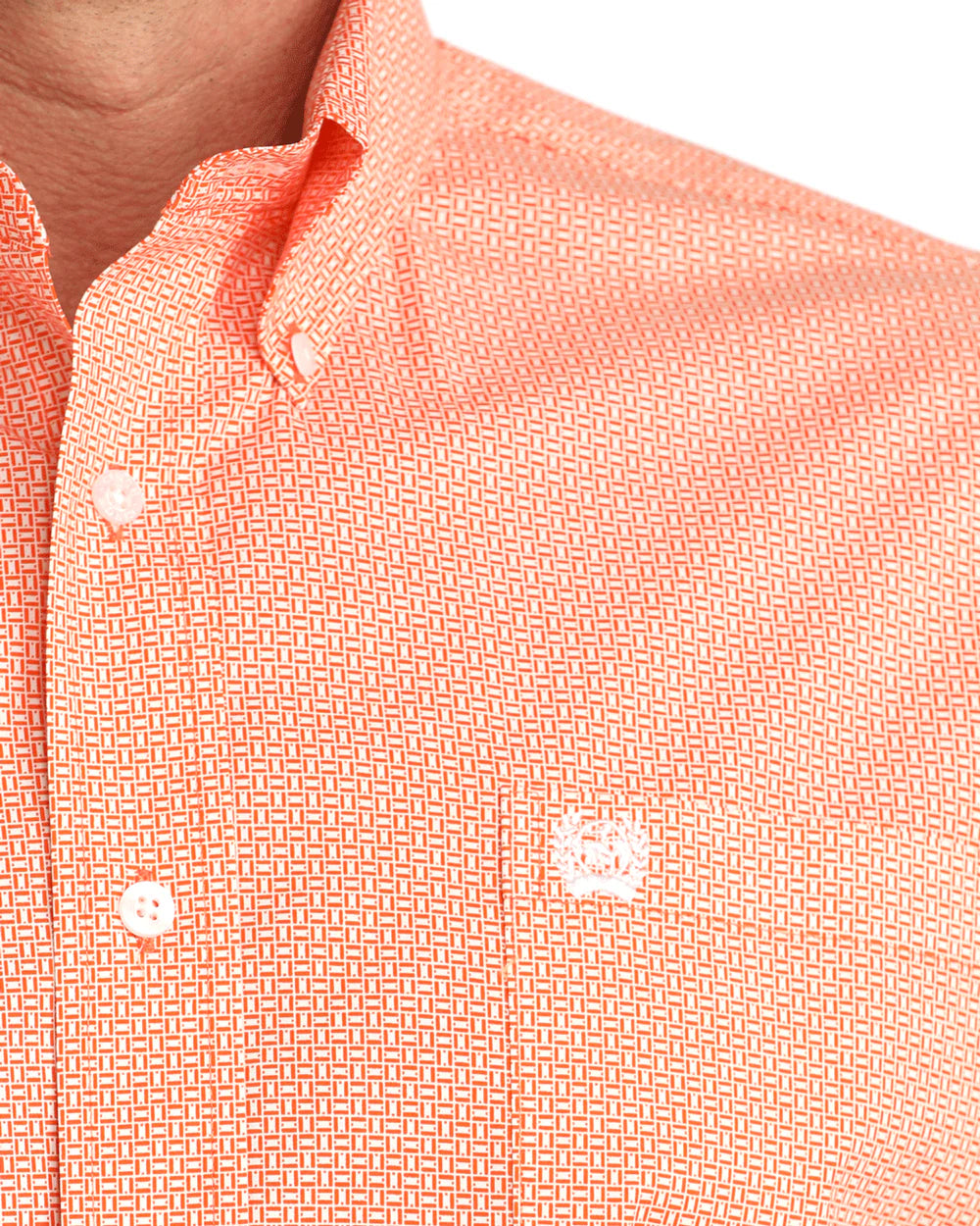 Cinch Mens Longsleeve Shirt - Orange Print