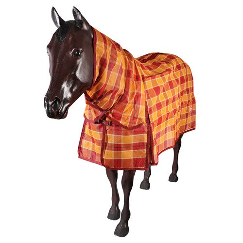 Kool Master PVC Shade Mesh Horse Rug Combo - Red & Amber