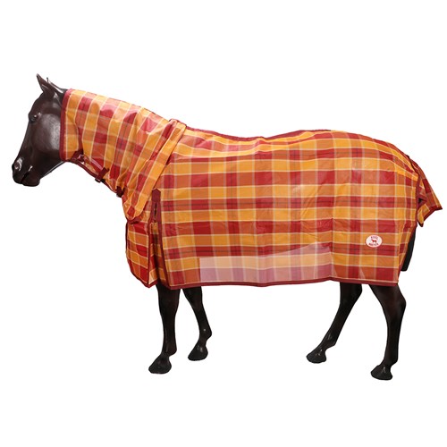 Kool Master PVC Shade Mesh Horse Rug Combo - Red & Amber