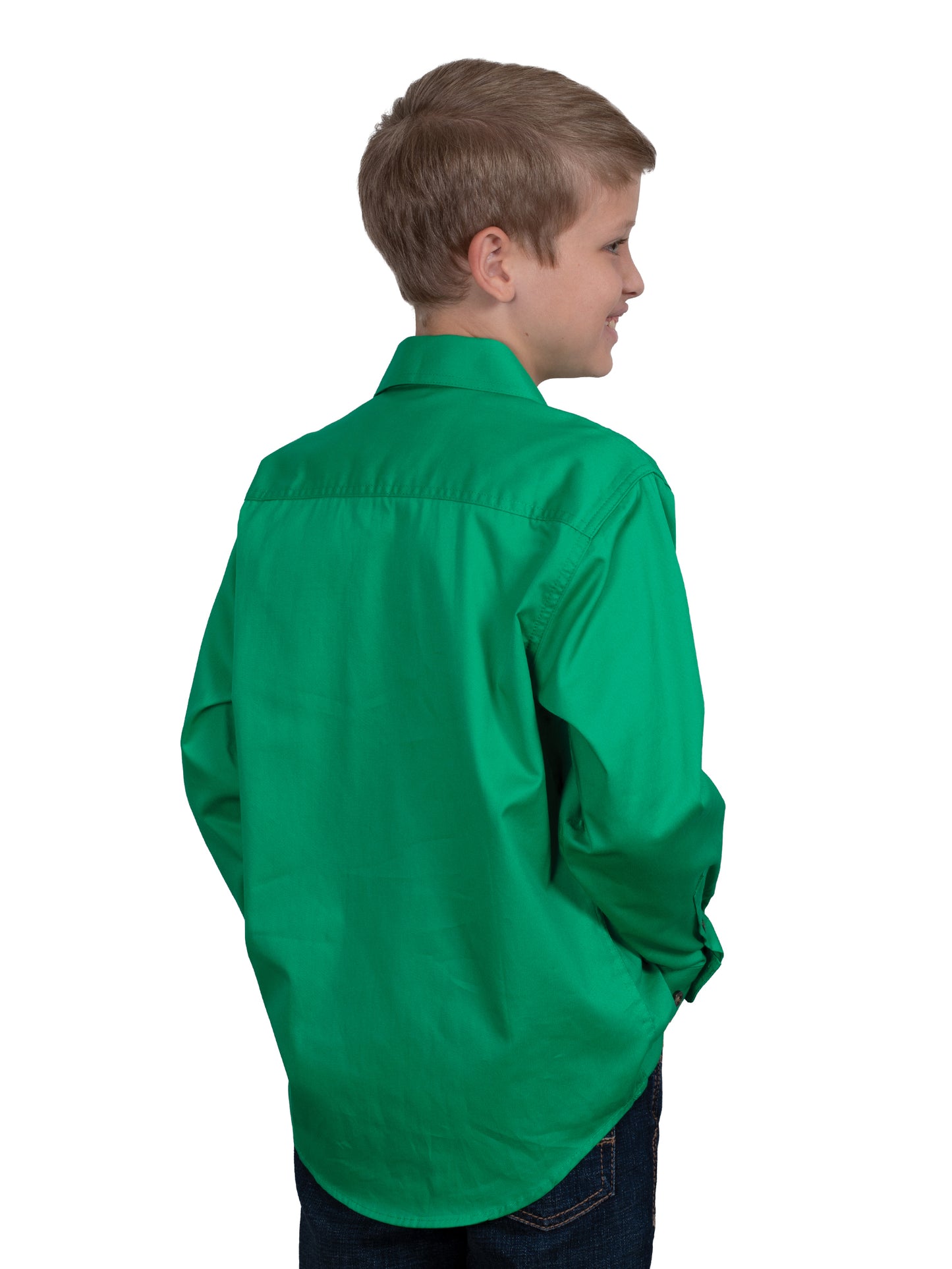 Just Country Lachlan 1/2 Button Workshirt - Ivy Green
