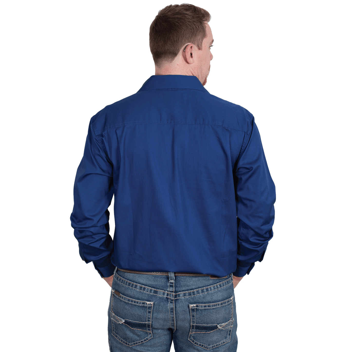 Just Country Cameron 1/2 Button Workshirt - Cobalt