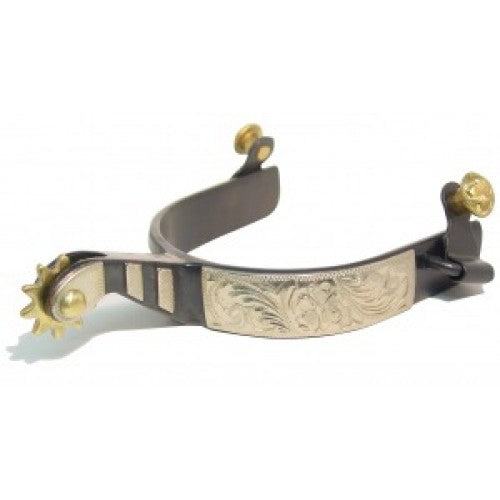 Ladies Roping Spur - Black with Silver Trim