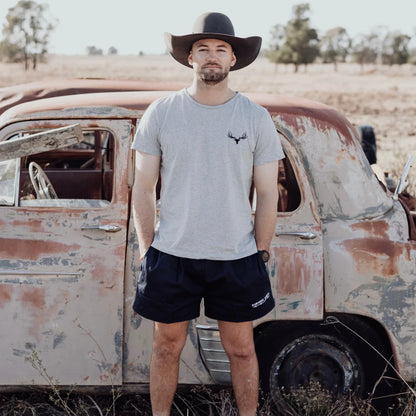 Rawhide Rural Cotton Rugby Shorts - Navy