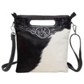 Cali Cowhide Bag in Tan & White