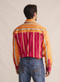 S. Kidman Armstrong Full Placket Work Shirt - Pink/Orange Stripe