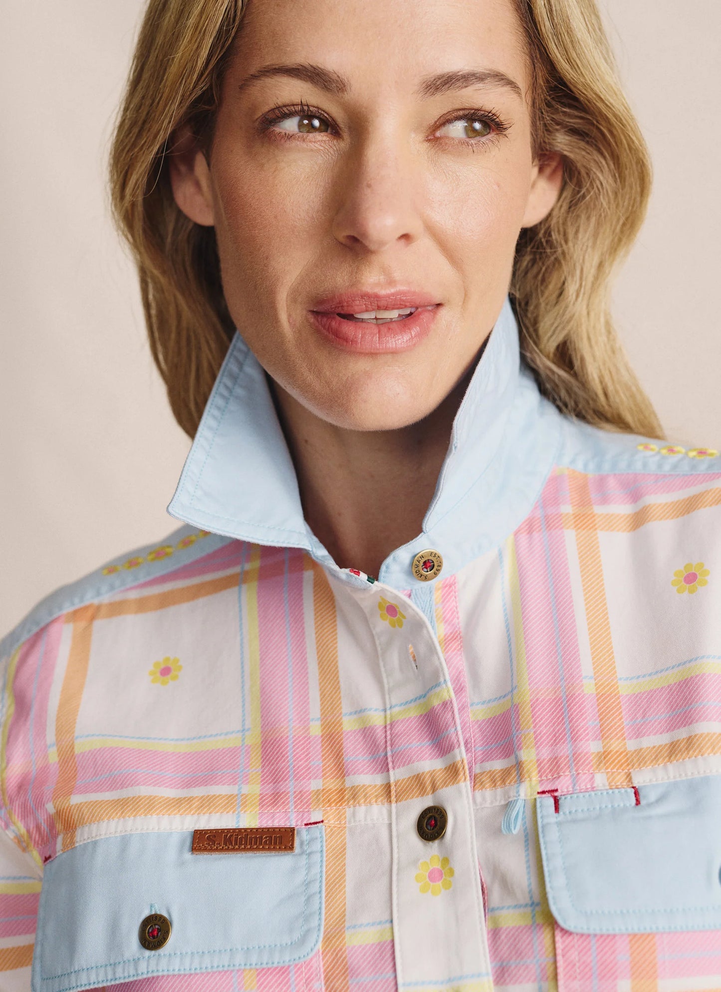 S. Kidman Camfield Half Placket Work Shirt - Pale Pink