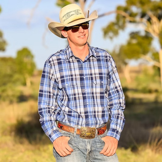 Reba Mens Shirt - Blue/Grey