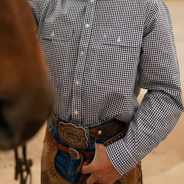 Reba Mens Shirt - Navy Check