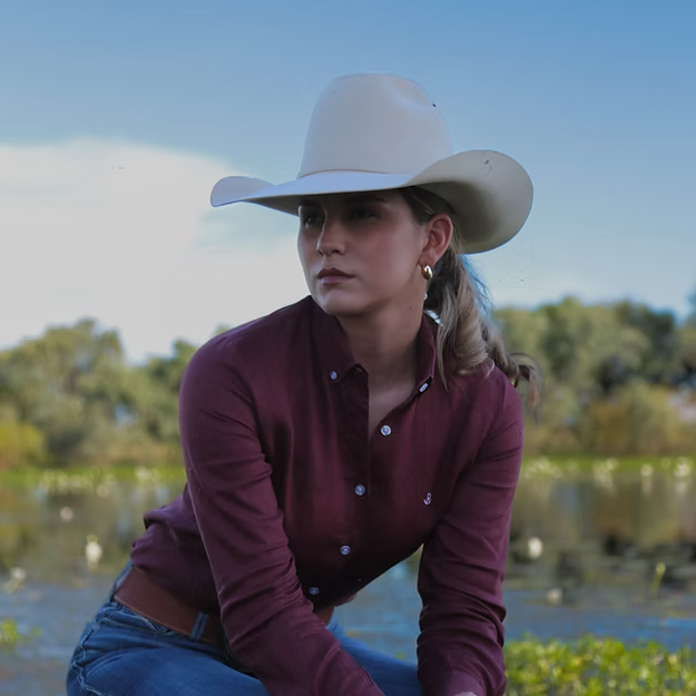 Reba Womens Shirt - Blue/Orange