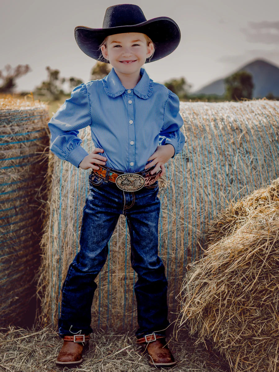 Chinchilla Classic Kids Dress Shirt - Blue & White Stripes