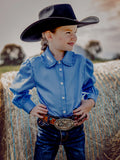 Chinchilla Classic Kids Dress Shirt - Blue & White Stripes