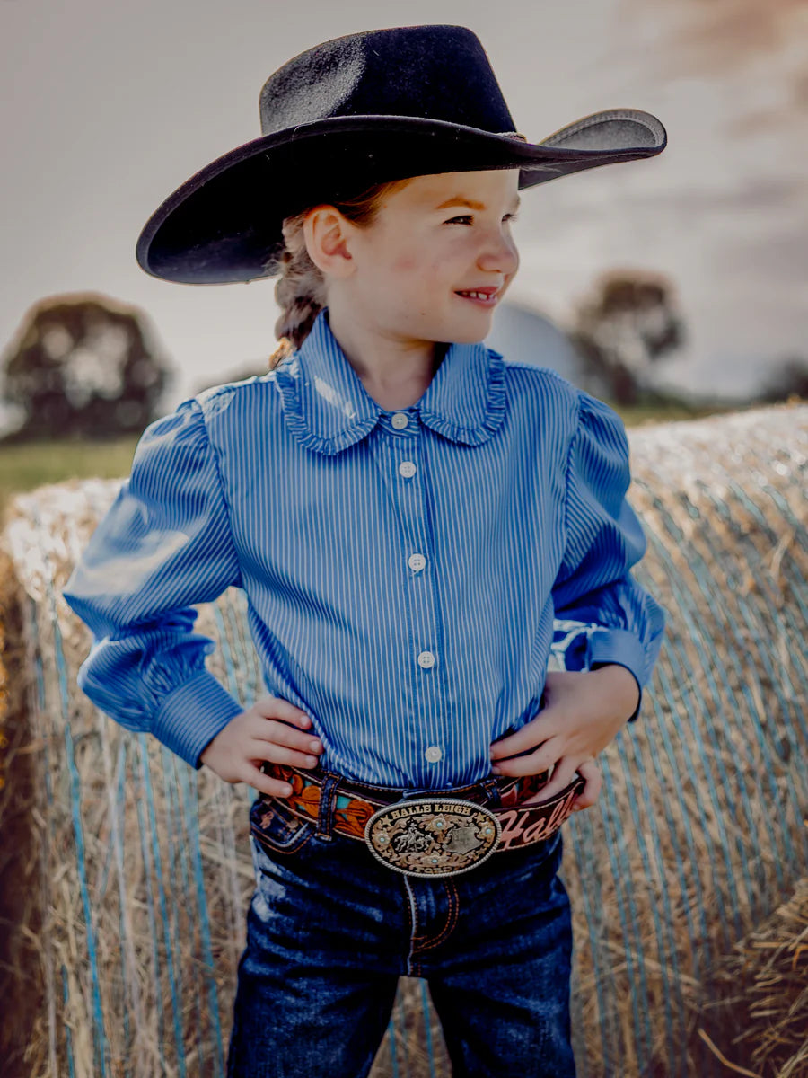 Chinchilla Classic Kids Dress Shirt - Blue & White Stripes