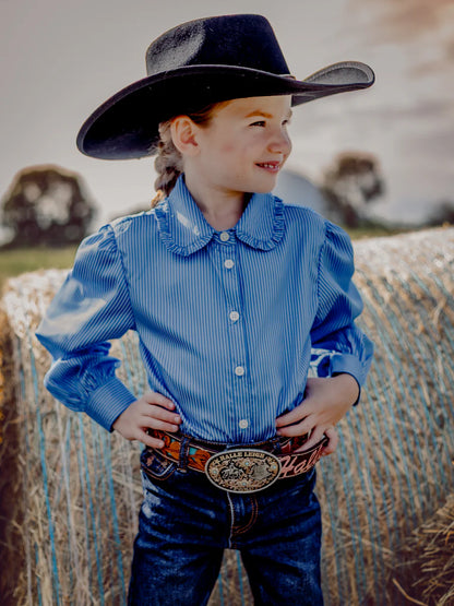 Chinchilla Classic Kids Dress Shirt - Blue & White Stripes