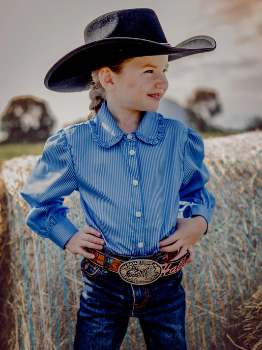 Chinchilla Classic Kids Dress Shirt - Blue & White Stripes