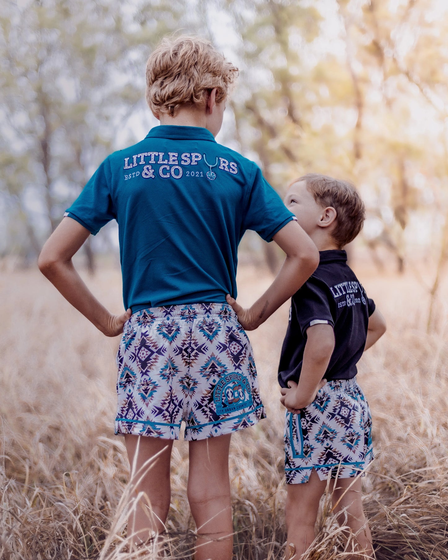 Kids Teal Aztec Shorts