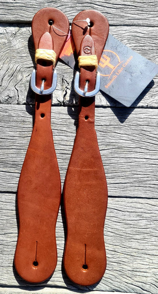 Men's Spur Straps - Herman Oak with Rawhide Kepper