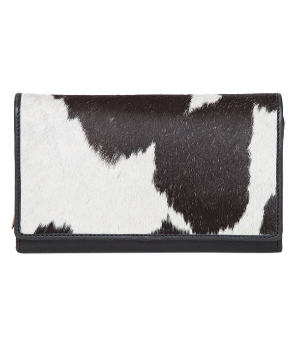 New York Ladies Cowhide Wallet in Black & White