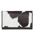 New York Ladies Cowhide Wallet in Tan & White