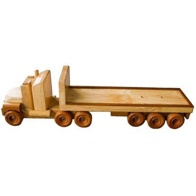 Handmade Wooden Toy Flat Bed Truck