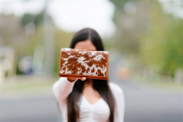 New York Ladies Cowhide Wallet in Black & White