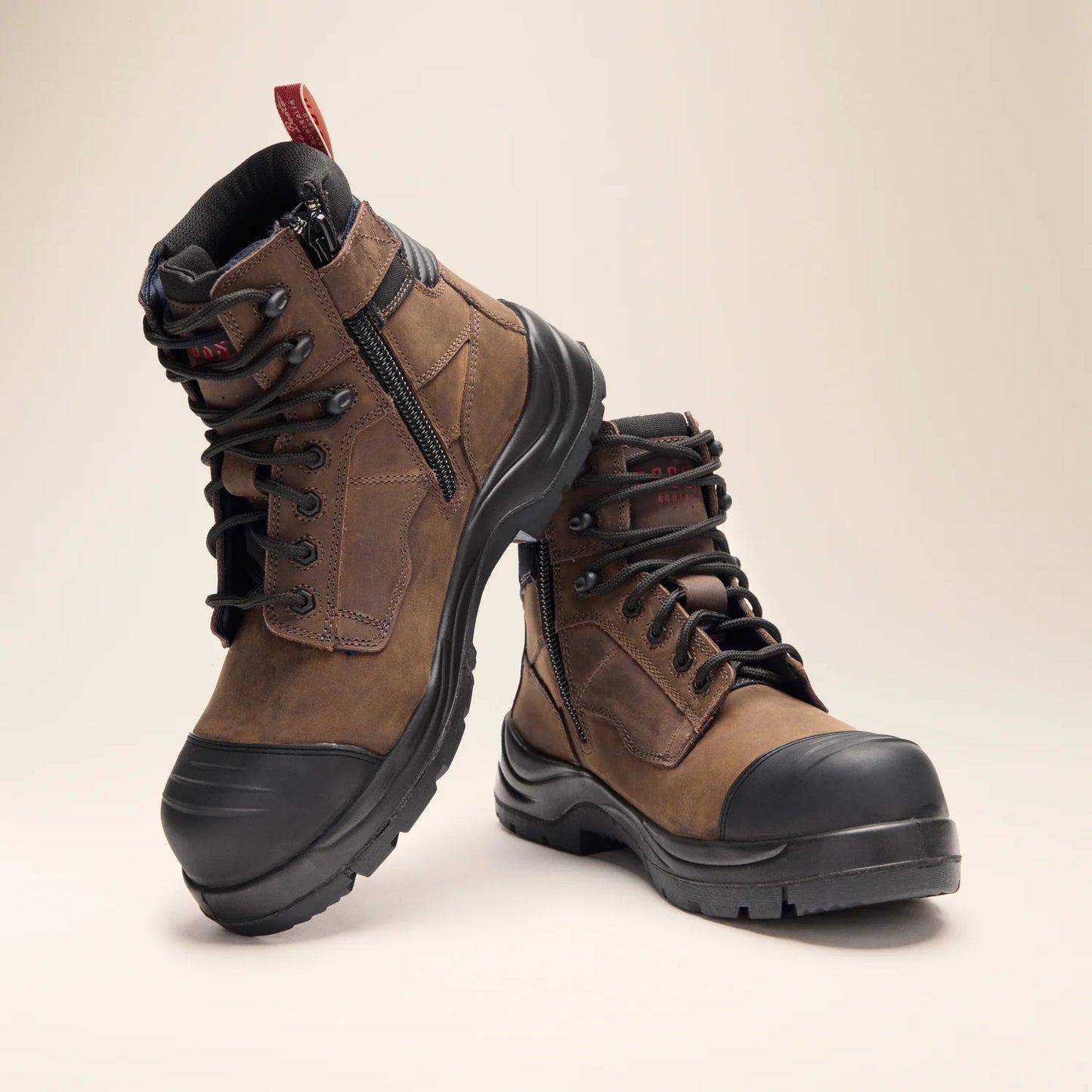 Lang Lace Up Safety Boot - Brown