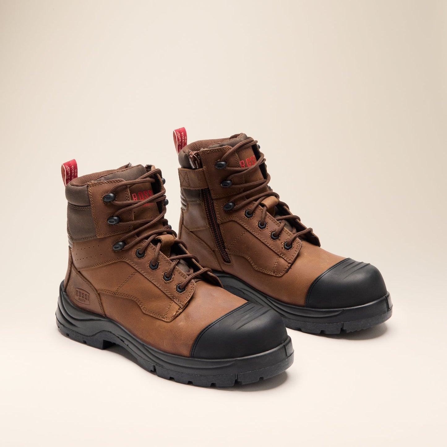 Lang Lace Up Safety Boot - Rust
