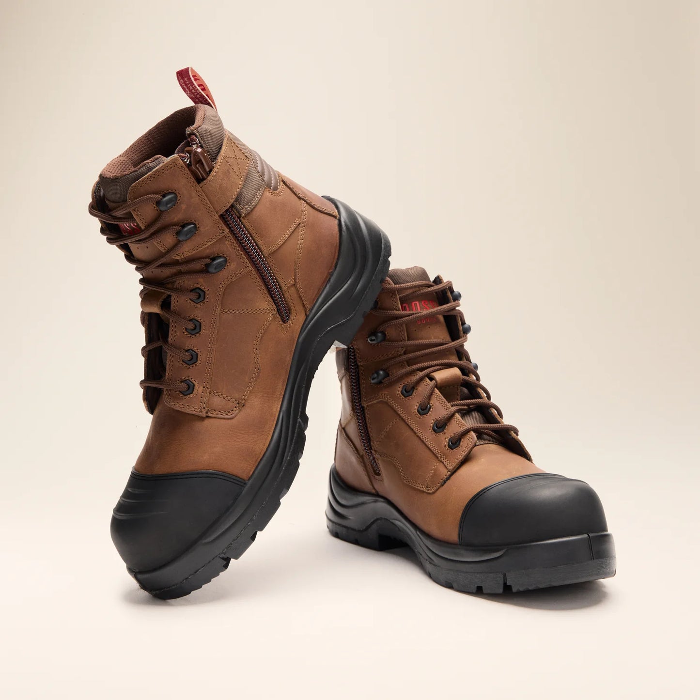 Lang Lace Up Safety Boot - Rust