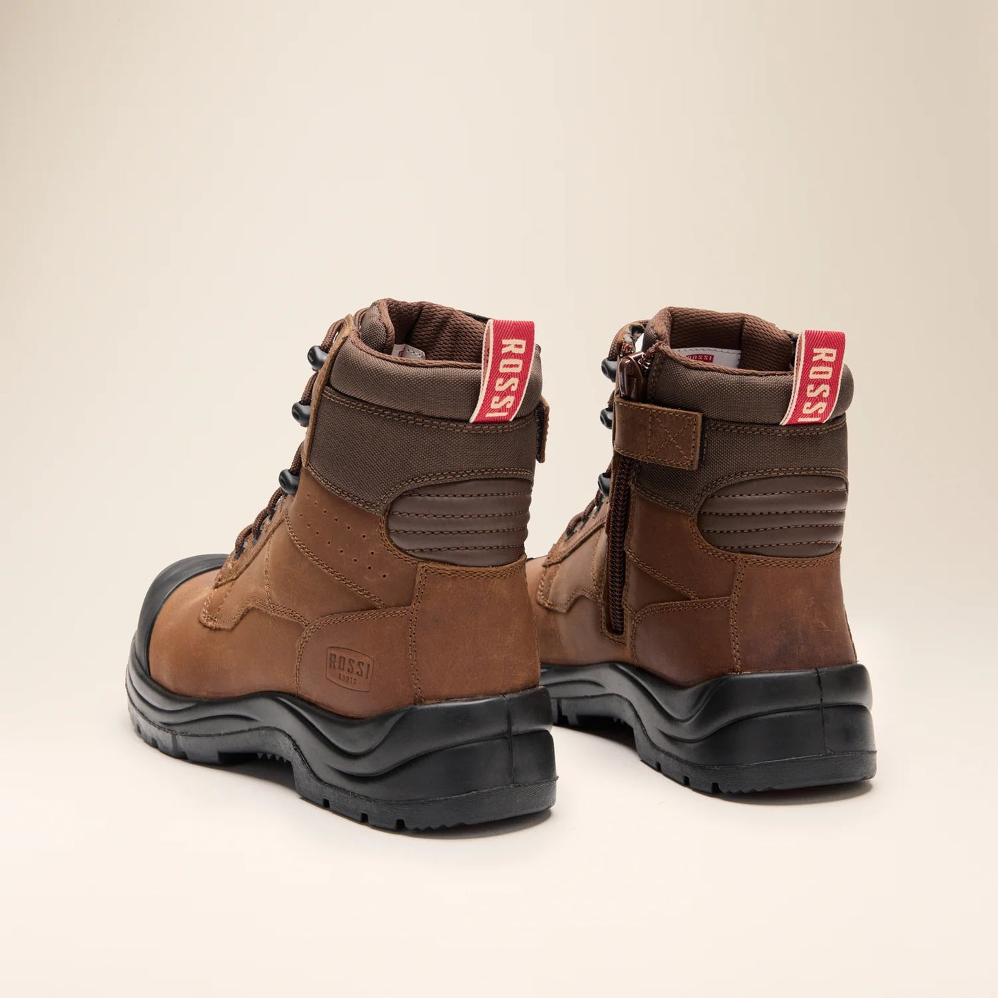 Lang Lace Up Safety Boot - Rust