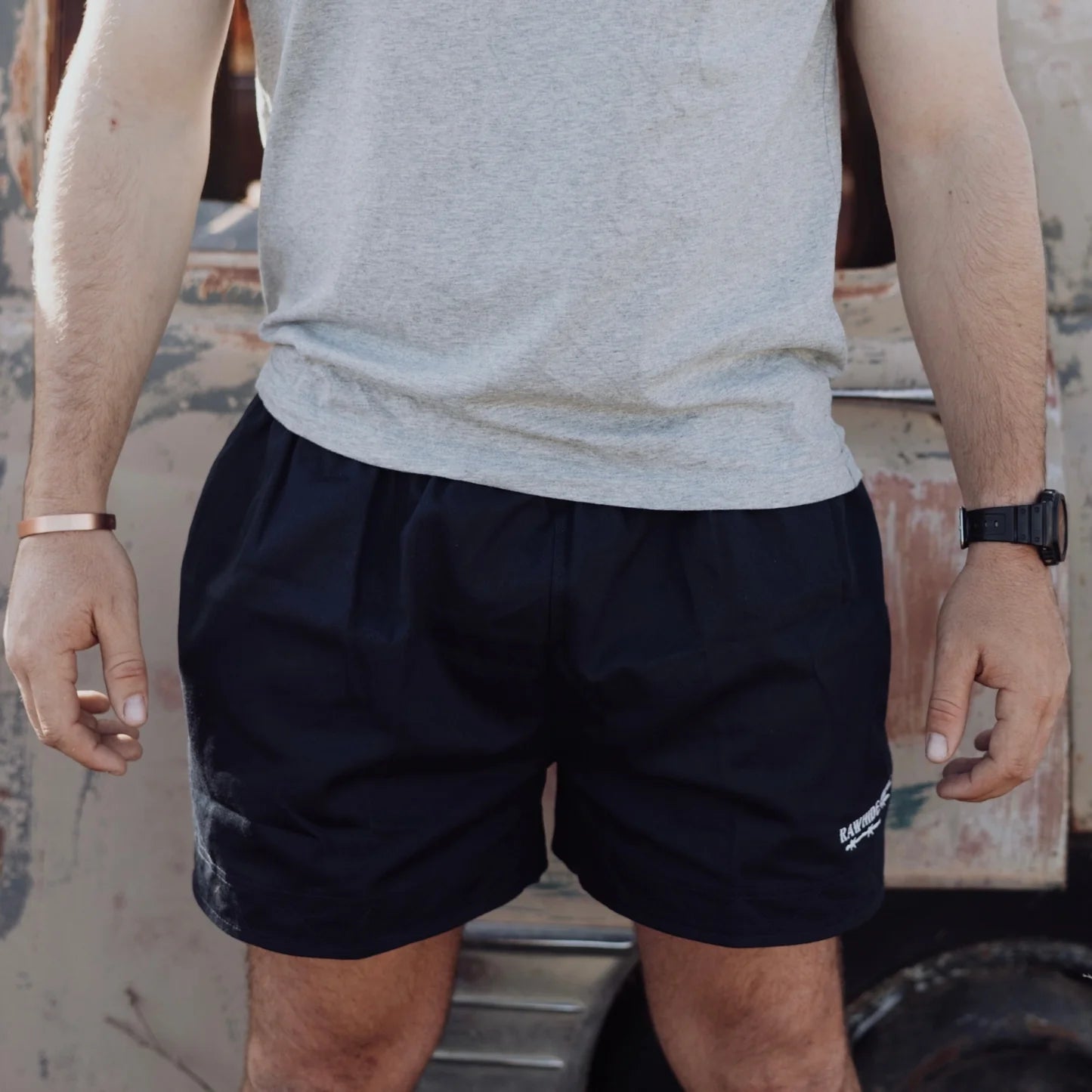 Rawhide Rural Cotton Rugby Shorts - Navy