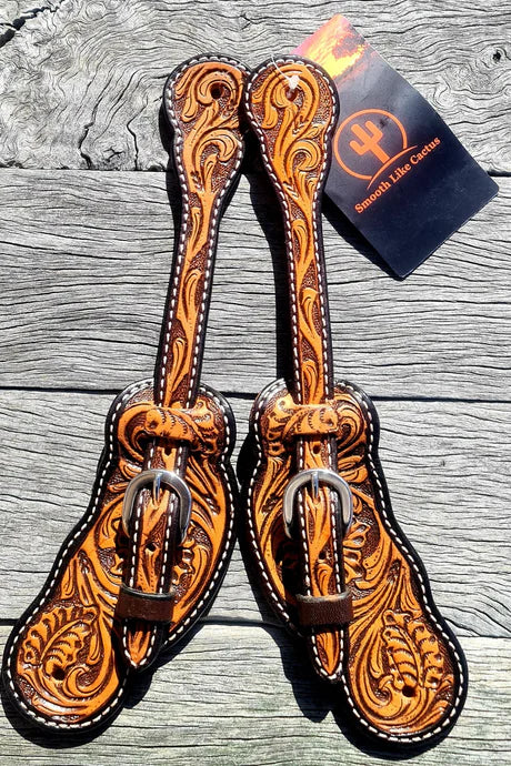 TR Ladies Spur Straps - Carved