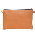 Lisbon Cowhide Clutch Bag in Tan & White