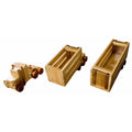 Handmade Wooden Toy Truck with 2 Cattle Trailers