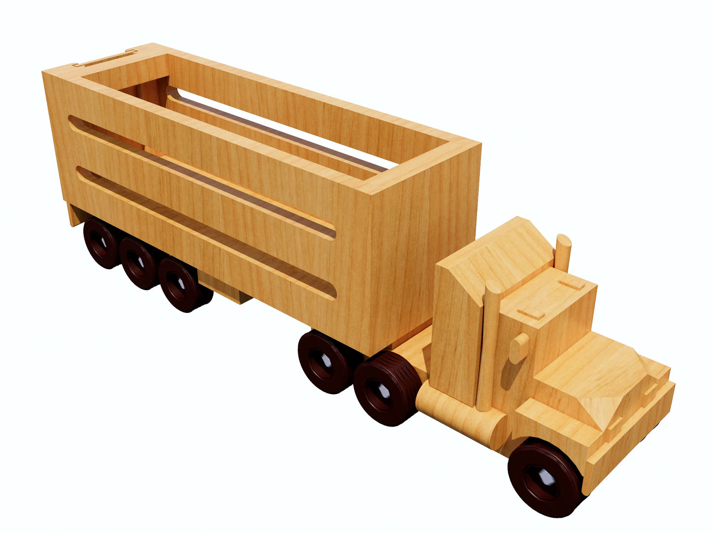 Handmade Wooden Toy Cattle Truck