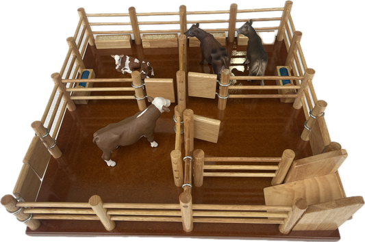 Handmade Wooden Toy Cattle Feedlot Yard
