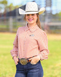 Chinchilla Classic Teen Dress Shirt - Caramel Gingham