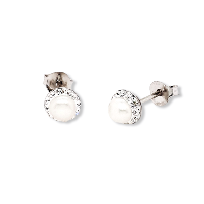 Mountain Creek Jewellery Earrings S/S Pearl CZ Stud