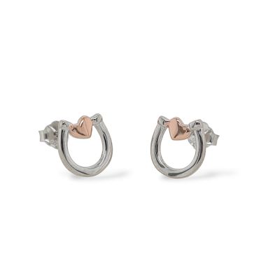 Mountain Creek Jewellery Earrings S/S & Rose Gold Plated Horseshoe Studs