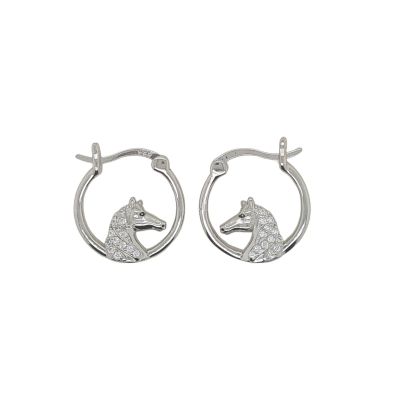 Mountain Creek Jewellery Earrings S/S C/Z Horsehead Hoop
