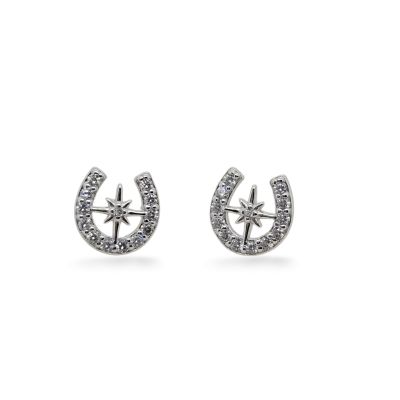 Mountain Creek Jewellery Earrings S/S C/Z North Star in Horseshoe Stud