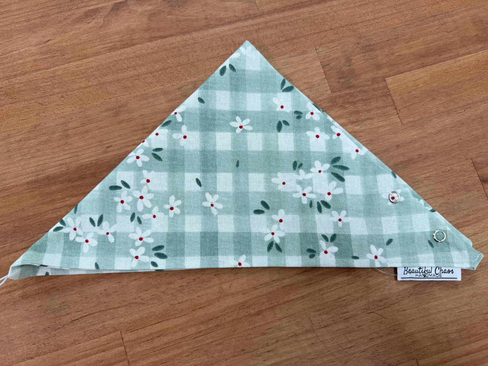 Neck Scarf - Daisies on Green