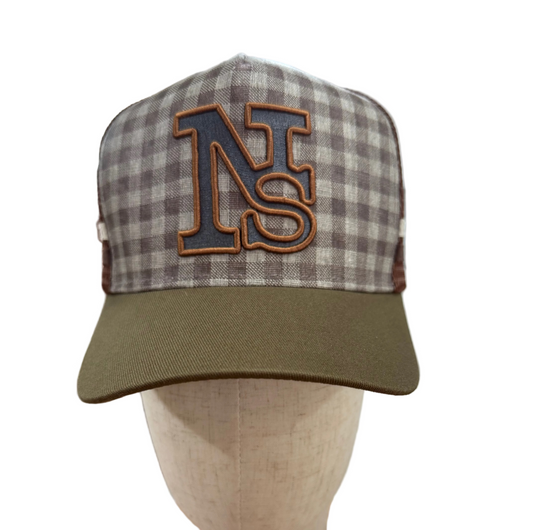 Nearside Saddlery Cap - Brown Gingham