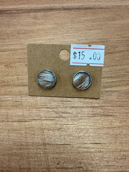 10mm Cowhide Stud Earrings