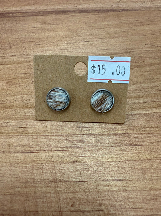 10mm Cowhide Stud Earrings