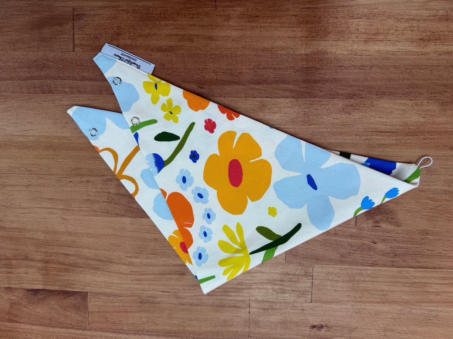 Neck Scarf - Flowers on Cream