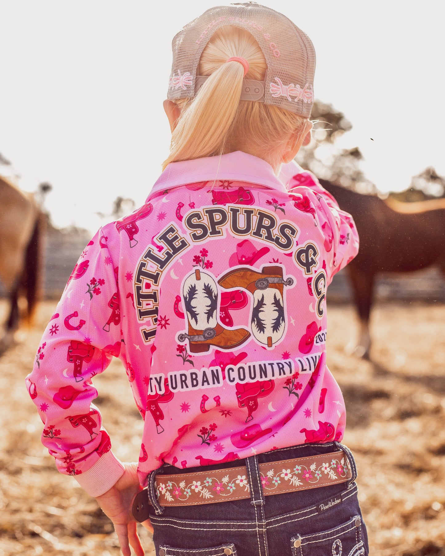 Girls Sunshirt - Cowgirl Pink